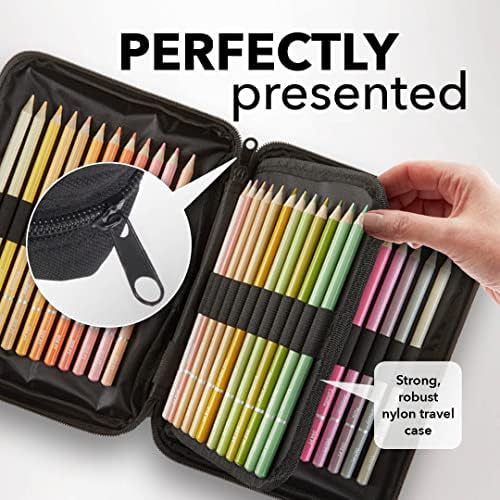 טירת אספקת אמנות 48 פסטלטינט בצבע עפרונות סט עם תוספות | איכות צבעים ב רך יותר, מפואר צלילים | עבור מקצועי